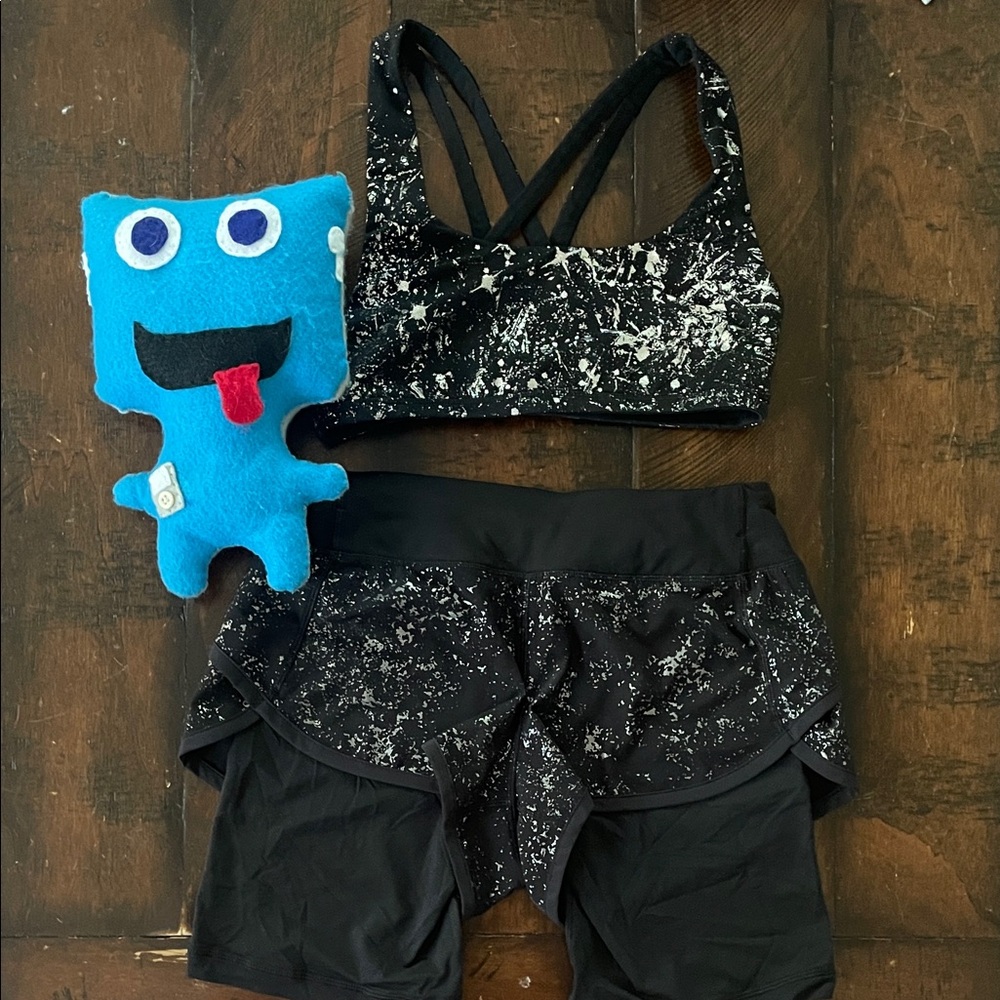 Ivviva by lululemon girls sports bra & running short both size 10